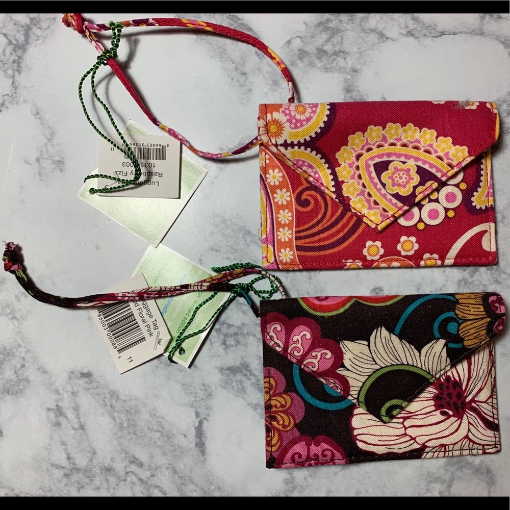 Vera Bradley luggage tags Raspberry Fiz Mod Floral